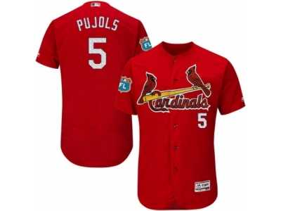 Men's Majestic St. Louis Cardinals #5 Albert Pujols Red Flexbase Authentic Collection MLB Jersey