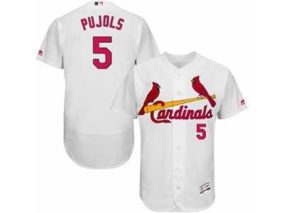 Men's Majestic St. Louis Cardinals #5 Albert Pujols White Flexbase Authentic Collection MLB Jersey