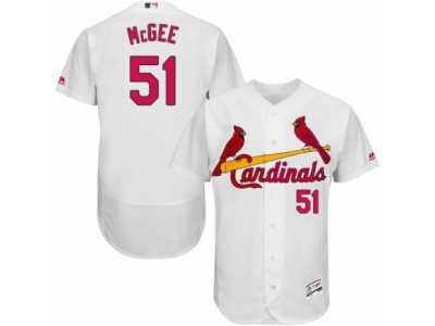 Men's Majestic St. Louis Cardinals #51 Willie McGee White Flexbase Authentic Collection MLB Jersey