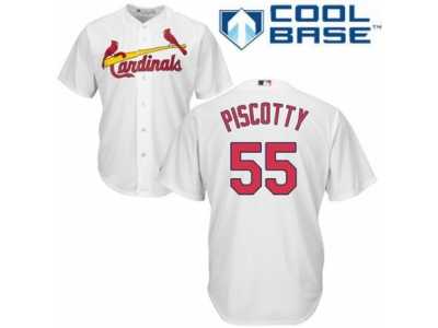 Men's Majestic St. Louis Cardinals #55 Stephen Piscotty Replica White Home Cool Base MLB Jersey