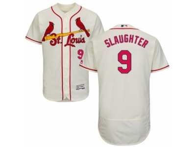 Men's Majestic St. Louis Cardinals #9 Enos Slaughter Cream Flexbase Authentic Collection MLB Jersey