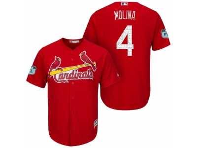 Men\'s St.Louis Cardinals #4 Yadier Molina 2017 Spring Training Cool Base Stitched MLB Jersey
