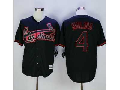 St. Louis Cardinals #4 Yadier Molina Black New Cool Base Fashion Stitched MLB Jersey