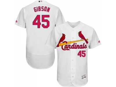 St.Louis Cardinals #45 Bob Gibson White Flexbase Authentic Collection Stitched Baseball Jersey