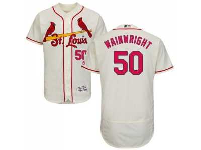 St.Louis Cardinals #50 Adam Wainwright Cream Flexbase Authentic Collection Stitched Baseball Jersey