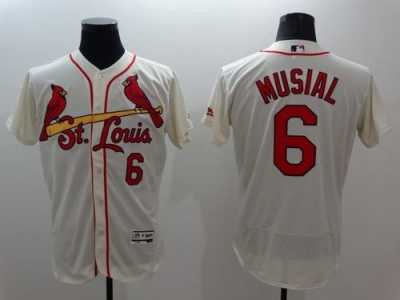 St.Louis Cardinals #6 Stan Musial Cream Flexbase Authentic Collection Stitched MLB Jersey