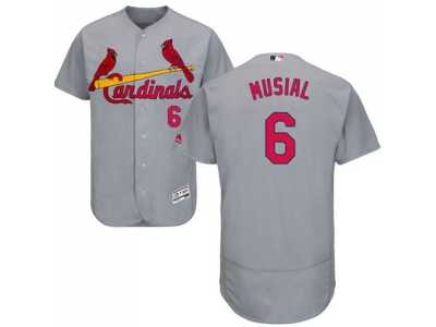 St.Louis Cardinals #6 Stan Musial Grey Flexbase Authentic Collection Stitched Baseball Jersey
