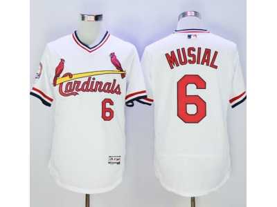 St.Louis Cardinals #6 Stan Musial White Flexbase Authentic Collection Cooperstown Stitched Baseball Jersey