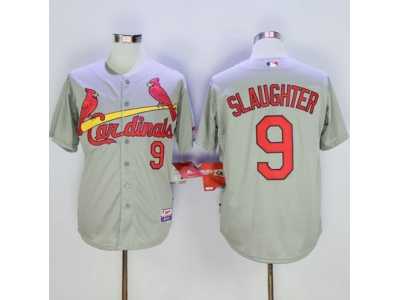 St.Louis Cardinals #9 Enos Slaughter Grey Cool Base Stitched Baseball Jersey