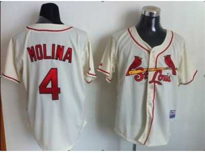mlb jerseys st.louis cardinals #4 molina cream