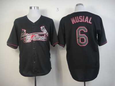 mlb jerseys st.louis cardinals #6 musial black[fashion]