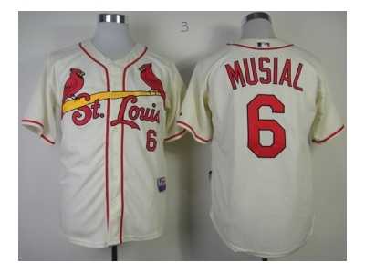 mlb jerseys st.louis cardinals #6 musial m&n cream[new]