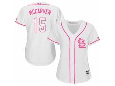 Women's Majestic St. Louis Cardinals #15 Tim McCarver Replica White Fashion Cool Base MLB Jersey