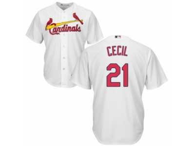 Youth Majestic St. Louis Cardinals #21 Brett Cecil Authentic White Home Cool Base MLB Jersey