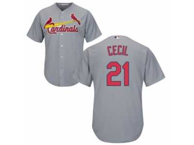 Youth Majestic St. Louis Cardinals #21 Brett Cecil Replica Grey Road Cool Base MLB Jersey
