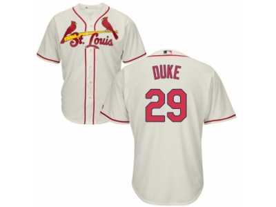 Youth Majestic St. Louis Cardinals #29 Zach Duke Authentic Cream Alternate Cool Base MLB Jersey