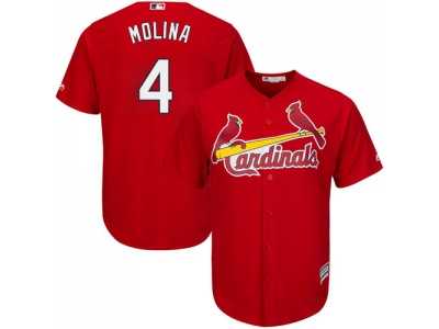 Youth St.Louis Cardinals #4 Yadier Molina Red Cool Base Stitched MLB Jersey