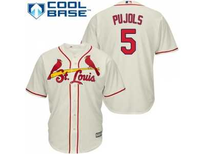Youth St.Louis Cardinals #5 Albert Pujols Cream Cool Base Stitched MLB Jersey