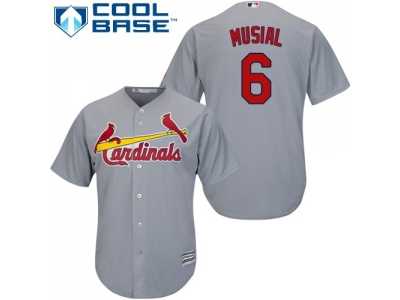 Youth St.Louis Cardinals #6 Stan Musial Grey Cool Base Stitched MLB Jersey