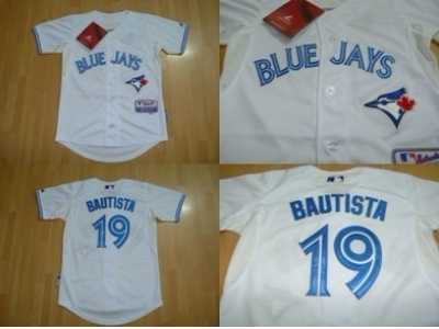 2012 Toronto Blue Jays #19 Jose Bautista White Coolbase Jerseys
