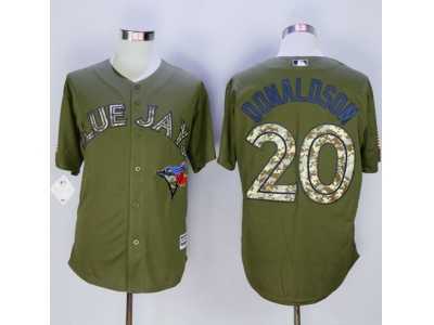 MLB Men Toronto Blue Jays #20 Josh Donaldson Green Camo New Cool Base Stitched Jersey