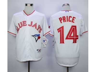 MLB Toronto Blue Jays #14 David Price White 2015 Canada Day Stitched Jerseys