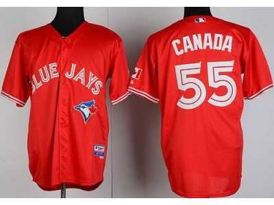 MLB Toronto Blue Jays #55 Josh Johnson Canada Day Red Jerseys