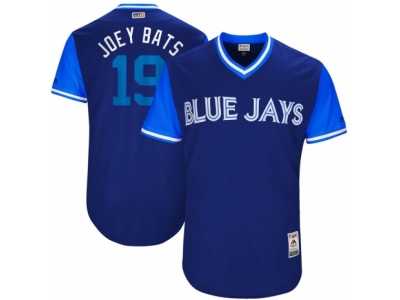 Men's 2017 Little League World Series Blue Jays #19 Jose Bautista Joey Bats Royal Jersey