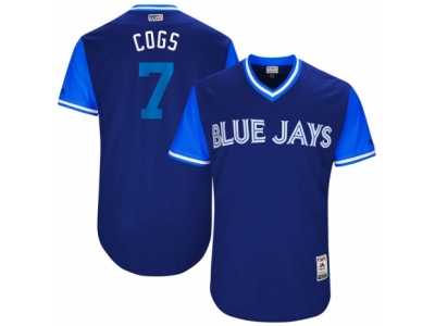 Men's 2017 Little League World Series Blue Jays #7 Chris Coghlan Cogs Royal Jersey