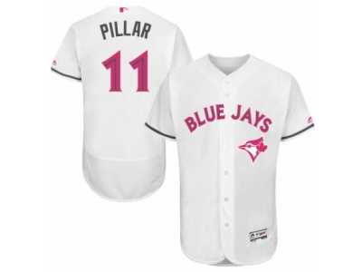 Men's Majestic Toronto Blue Jays #11 Kevin Pillar Authentic White 2016 Mother's Day Fashion Flex Base MLB Jersey