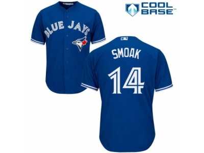 Men\'s Majestic Toronto Blue Jays #14 Justin Smoak Replica Blue Alternate MLB Jersey
