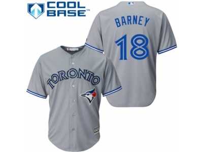 Men's Majestic Toronto Blue Jays #18 Darwin Barney Replica Grey Road MLB Jersey