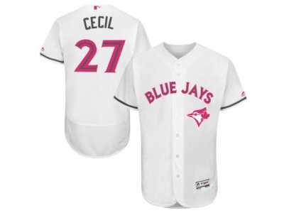 Men's Majestic Toronto Blue Jays #27 Brett Cecil Authentic White 2016 Mother's Day Fashion Flex Base MLB Jersey