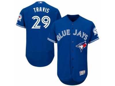 Men's Majestic Toronto Blue Jays #29 Devon Travis Blue Flexbase Authentic Collection MLB Jersey