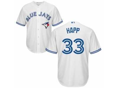 Men's Majestic Toronto Blue Jays #33 J.A. Happ Authentic White Home MLB Jersey