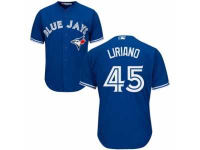 Men's Majestic Toronto Blue Jays #45 Francisco Liriano Replica Blue Alternate MLB Jersey