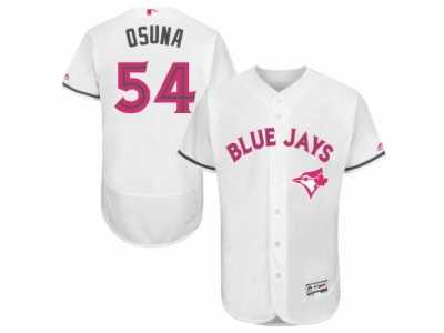 Men\'s Majestic Toronto Blue Jays #54 Roberto Osuna Authentic White 2016 Mother\'s Day Fashion Flex Base MLB Jersey