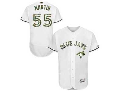 Men's Majestic Toronto Blue Jays #55 Russell Martin Authentic White 2016 Memorial Day Fashion Flex Base MLB Jersey