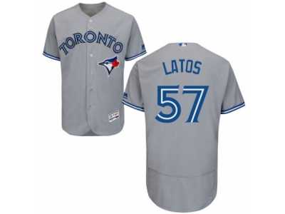 Men's Majestic Toronto Blue Jays #57 Mat Latos Grey Flexbase Authentic Collection MLB Jersey