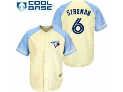 Men's Majestic Toronto Blue Jays #6 Marcus Stroman Authentic Cream Exclusive Vintage Cool Base MLB Jersey