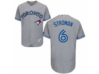 Men's Majestic Toronto Blue Jays #6 Marcus Stroman Grey Flexbase Authentic Collection MLB Jersey