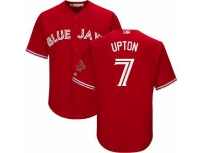 Men's Majestic Toronto Blue Jays #7 B.J. Upton Replica Red Canada Day Cool Base MLB Jersey