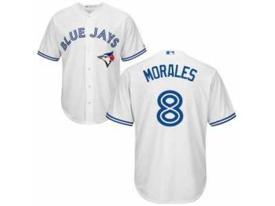 Men's Majestic Toronto Blue Jays #8 Kendrys Morales Replica White Home MLB Jersey