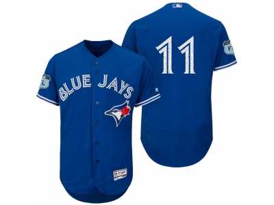 Men's Toronto Blue Jays #11 Kevin Pillar 2017 Spring Training Flex Base Authentic Collection Stitched Baseball Jersey