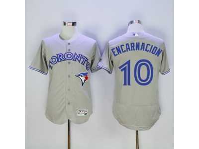 Toronto Blue Jays #10 Edwin Encarnacion Grey Flexbase Authentic Collection Stitched Baseball Jersey