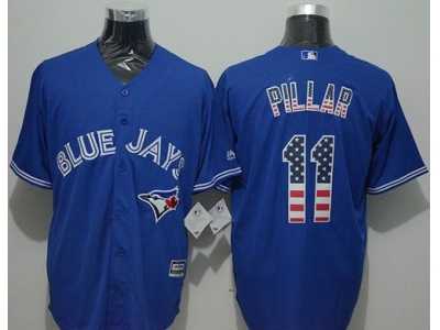 Toronto Blue Jays #11 Kevin Pillar Blue USA Flag Fashion Stitched MLB Jersey