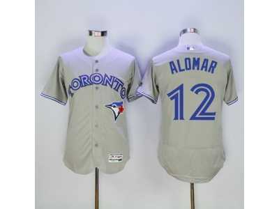 Toronto Blue Jays #12 Roberto Alomar Grey Flexbase Authentic Collection Stitched Baseball Jersey