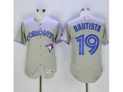 Toronto Blue Jays #19 Jose Bautista Grey Flexbase Authentic Collection Stitched Baseball Jersey