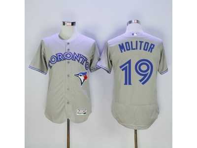 Toronto Blue Jays #19 Paul Molitor Grey Flexbase Authentic Collection Stitched Baseball Jersey