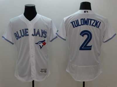 Toronto Blue Jays #2 Troy Tulowitzki White Flexbase Authentic Collection Stitched MLB Jersey